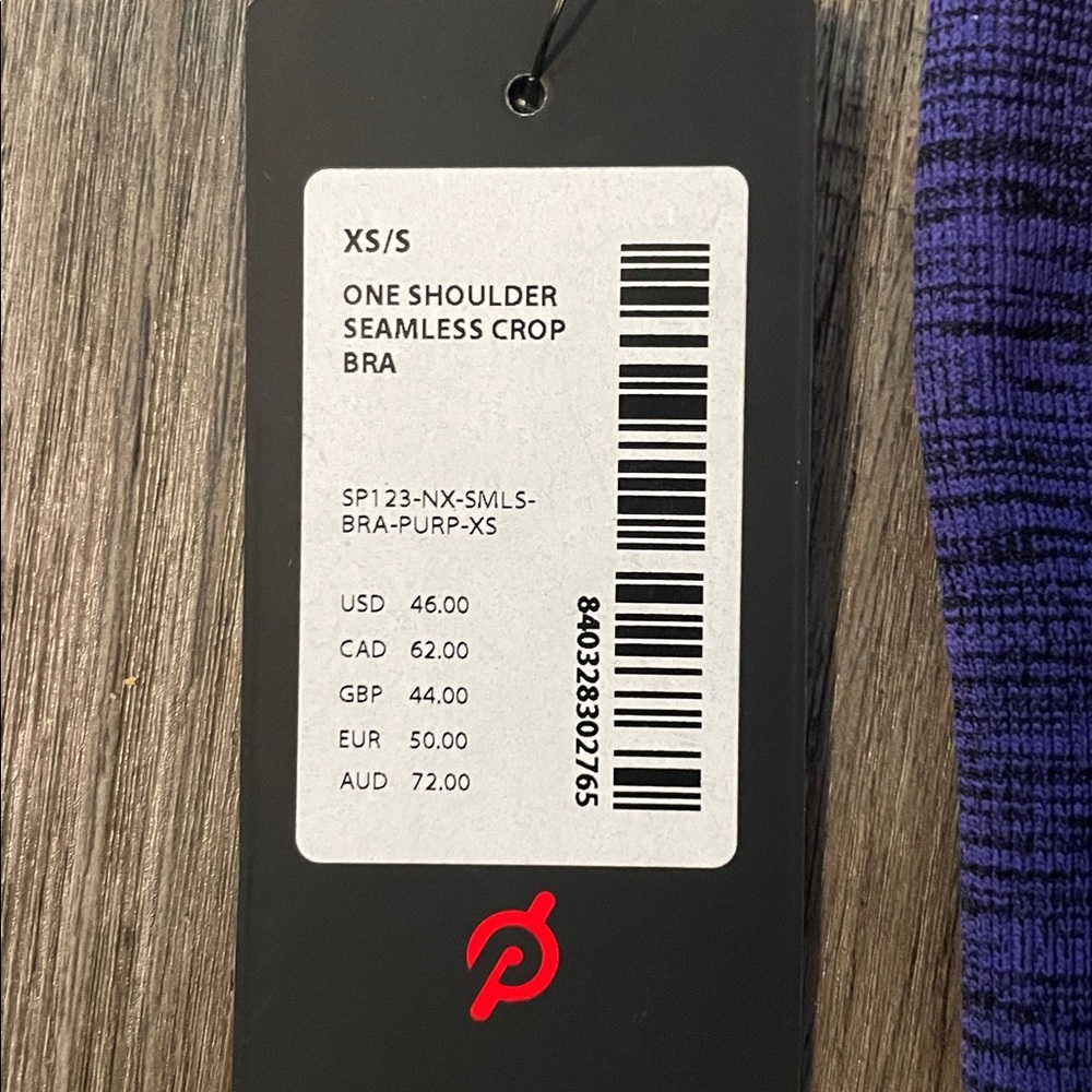 Peloton one shoulder seamless crop bra size xs - Picture 3 of 3